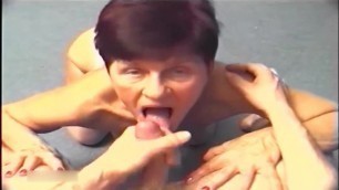 Granny Ibolya blowjobs and cum in mouth