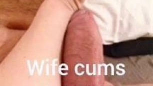 Wife cums with hubby's friend