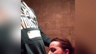 My husband fucked me hard in the mouth in the toilet