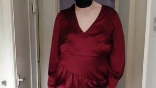 Hot masked tv red satin and lingerie sexy