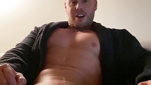 Daddy's evening playtime - Big cock and pecs and a huge creamy load
