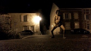 full nude walking and wanking on the streets at night