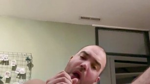 Playing with my ass and eating cum
