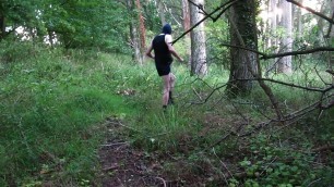 adidas short shorts running jog to naked thro the trees and countryside