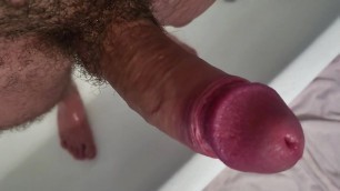 I imagine there is someone with me in the shower touching my big cock